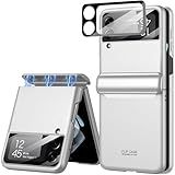 Miimall Compatible Samsung Galaxy Z Flip 4 Case with Magnetic Hinge Protection + Ultra-Thin Hard PC All-Inclusive Magnetic Case for Galaxy Z Flip 4 2022 (White)