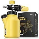 AUTOWN Foam Cannon for Pressure Washer, Car Wash Foam Sprayer with 1/4” Quick Connector, Heavy Duty Car Wash Foam Gun, Adjustable Nozzle, Wide Neck, 1 L Bottle