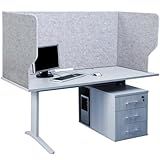Dunzoom Large Desk Dividers for Students 47.3 x 15.7 Inch Acoustic Portable Fold Classroom Table Privacy Felt Boards for Workstation Office Home Furniture Partitions and Dividers, Grey