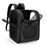 Apollo Walker Dog & Cat Carrier Backpack for 4-18lb Pets - Ventilated Safe Design with Padded Back Support, Breathable Mesh Pet Backpack for Hiking, Travel, Outdoor (Black)