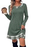 Sweater Dress for Women Fall Dresses Long Sleeve Dressy Casual Xmas Green M