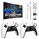 2026 New Retro Gaming Console with 23 Emulators and 40000+ Games, 128GB TF Card Retro Game Stick, Plug and Play Video Games for TV with 4K HDMI Output, Dual 2.4G Wireless Controllers