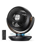 Dreo Fan for Bedroom, Desk Air Circulator Fan with Remote, 11 Inch Table Fans for Whole Room, 60ft Powerful Airflow, 120° Vertical Manual +90° Oscillating, 4 Speeds, 8H Timer, Quiet Fan, Home