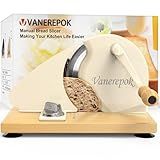 vanerepok Manual Bread Slicer for Homemade Sourdough Bread Versatile Hand Crank Bread Slicer for Sourdough Crusty Bread Etc Stainless Steel Slicers Adjustable Width for Homemade & Commercial Use
