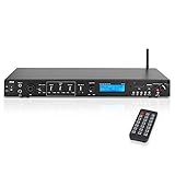 Pyle Rack Mount Studio Pre-Amplifier - Audio Receiver System w/ Digital LCD Display Bluetooth FM Radio Recording Mode Remote Control USB Flash or SD Card Reader Input and Output Jack - PPRE70BT