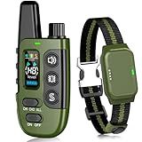 Shock Collar for Dogs, IP67 Waterproof Dog Training Collar with Remote Control, 3 Modes: Beep, Vibration, Safe Static, Rechargeable Adjustable for 15-110lbs Medium Large Dogs