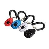 Ruconla- 4 Pack Dog Training Clicker with Wrist Strap, Pet Training Clicker Set
