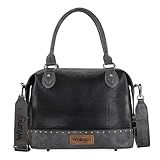 Wrangler Satchel Bag for Women Top handle Handbags Doctor Bag Vintage Purse and Leather Like Crossbody Bag for women With Wide Strap WG122-S5110BK