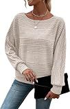 RICHSTORY Tops for Women Trendy Long Sleeve Shirts Fall Sweaters Apricot XL
