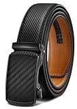 BULLIANT Men's Belt,Slide Ratchet Belt Adjsutable For Men Suit Casual Jeans Gift Boxed,Trim To Fit(Black,38"-44" Waist Adjustable)