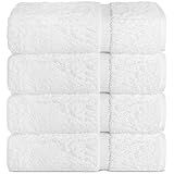 Chakir Turkish Linens | Hotel & Spa Quality 100% Cotton Premium Turkish Towels | Soft & Absorbent (4-Piece Bath Towels, White)