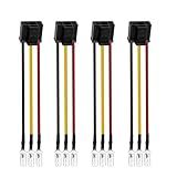 Ronybuy H4 9003 LED Headlight Wiring Harness Sockets H4 to 3 Pin Wire Adapter for 4"x6" 7"x6" 5"x7" 6"x8" HB2 Headlights Car Truck Pickup Heavy Duty Boat Marine Headlamp Connector Pack of 4