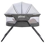 Cocoon Deluxe Folding Travel Bassinet (Heather Gray) - Lightweight Baby Bed and Portable Bassinet with Removable Mesh Canopy, Perfect Travel Crib & Bedside Bassinet for Baby, Incl. Carrying Tote Bag