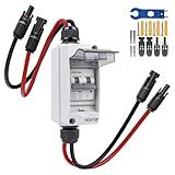HCOVTXR Solar Panel Disconnect Switch 63A 550V DC PV Disconnect Switch with Solar Cable, IP65 Outdoor Solar Circuit Breaker for Solar Panels Home Battery Systems(63A 550V)