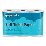 Amazon Basics 2-Ply Soft Toilet Paper, 6 Rolls (1 Pack of 6), Equivalent to 37 Regular Rolls, Packaging May Vary