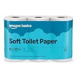 Amazon Basics 2-Ply Soft Toilet Paper, 6 Rolls, 350 Sheets per Roll, Equivalent to 37 Regular Rolls, Septic Safe