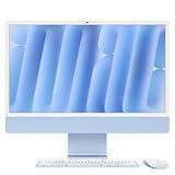 Apple 2024 iMac All-in-One Desktop Computer with M4 chip with 10-core CPU and 10-core GPU: Built for Apple Intelligence, 24-inch Retina Display, 16GB Unified Memory, 256GB SSD Storage; Blue