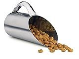 Stainless Steel Pet Food Scoop – 12 oz / 1.5 Cup – Durable Metal Dog & Cat Food Scoop for Kibble or Seed – Easy-Clean Matte Finish, Rust-Resistant Pet Feeding Accessory
