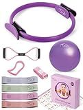 TTolbi Pilates Equipment - Pilates Ring and Ball Set, 10-in-1 Home Pilates Workout Kit for Women with Essential Accessories for At Home Workouts to Tone, Strengthen, Balance & Improve Flexibility