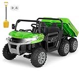 24V 2 Seater Ride On Dump Truck for Big Kids - Electric Ride On Car with Auto-Lifting Bed, 4x75W Motors, Parent Remote Control & 6 Wheels - 110 LBS Capacity, 5 MPH Kids Truck Toy