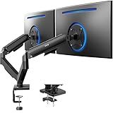 VIVO Dual Monitor Stand, Fully Adjustable Arms for 17 to 32 inch Screens, Mechanical Articulating Desk Mount, Gaming and Office Setups, VESA 75x75, 100x100, Max 19.8 lbs, Classic, Black, STAND-V002O