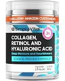 SimplyVital Face Moisturizer Retinol Collagen Hyaluronic Acid Cream 3.4 oz