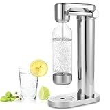 Pupdumm Soda Maker Sparkling Water Maker, Manual Stainless Steel Carbonation Machine for Home, Compatible with 60L Threaded CO₂ Cylinders (Not Included), Water Carbonator with BPA free PET Bottle