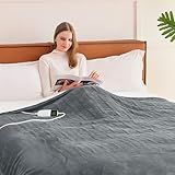 BOMOVA Heated Electric Blanket Full Size - 72" x 84" Heating Blanket with 10 Heating Levels & 8 Hours Auto Off, Warm Flannel Blanket with Over-Heat Protection, for Women, ETL & FCC Certified