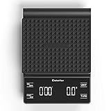 KitchenTour Coffee Scale with Timer 3kg/0.1g High Precision Pour Over Drip Espresso Scale with Back-Lit LCD Display (Batteries Included)