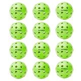 Navona 12 Pack Premium 40-Holes Green Outdoor Pickleball Balls, Meet USAPA Official Requirement, Perfectly Balanced, High Bounce True Flight, Durable Outdoor Pickleball Set