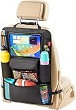 Helteko Car Seat Organizer, Ultra Version Kids Backseat Car Organizers and Storage, Waterproof Back Seat Protector Kick Mats with Tablet Holder 12 in, Car Accessories Interior and Travel Essentials.
