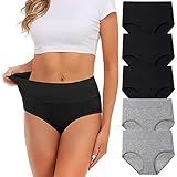 UMMISS Women Panties 5 Pack, Soft Cotton Comfortable Underwear Mid Waist Breathable Solid Color Briefs Panties for Women -Multi -M