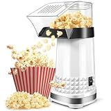 Air Popcorn Popper Maker with Measuring Cup to Melts Butter, Fast & Easy Popcorn Machine for Family Gathering, No Oil, Easy to Clean & Maintain (White)
