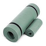 CAP Barbell High Density Exercise Yoga Mat with strap and Knee Pad 71"x24"x1/2" Sage Green