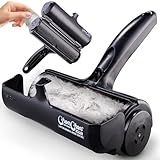 ChomChom Roller Pet Hair Remover – Original Size Reusable Lint Roller for Cat & Dog Hair on Furniture, Couch, Carpet, Car, Rugs & Bedding – Portable, Eco-Friendly (Black)