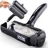 ChomChom Roller Pet Hair Remover – Original Size Reusable Lint Roller for Cat & Dog Hair on Furniture, Couch, Carpet, Car, Rugs & Bedding – Portable, Eco-Friendly (Black)