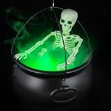 Halloween Decorations Outdoor Witch Cauldron Tripod with Fog Maker & Skull