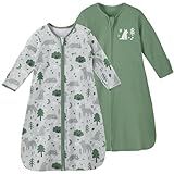 Yoofoss Baby Sleep Sack 6-12 Months Long Sleeve Wearable Blanket Baby 100% Organic Cotton 2-Way Zipper 0.5 Tog Infants Sleeping Sack, Lightweight(Medium)