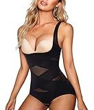 REYEOGO Shapewear Bodysuit for Women Tummy Control Butt Lifter Panty Hi-Waist Trainer Stomach Body Shaper Slimming Girdles(Black, Large)