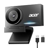 Acer 4K Webcam for PC/Mac with All-Metal Unibody Sculpted, Sony 1/2" Sensor, PDAF, 2 Noise Reduction Mics, Privacy Cover for Switch 2/Zoom/Teams/Facetime/YouTube/Google Meet
