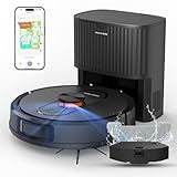Robot Vacuum and Mop with Self-Emptying, Robotic Vacuum with 90-Day Hands-Free, Mapping, 5000Pa, LiDAR Navigation, Cleaning, Wi-Fi/App/Alexa Control, No-Go Zones,Ideal for Pet, Hard Floors, Carpet