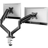 ErGear Dual Monitor Stand up to 33 inches Screen, Load-Bearing Max 22 lbs Each Arm, Adjustable Dual Monitor Mount, Sturdy Steel vesa Monitor Mount with Stable VESA 75x75 100x100mm