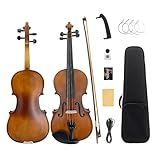 Yinfente Acoustic Violin Electric Violin 4/4 Full Size Violin 4 String Maple Spruce For Student,Violin For Beginners violin Case,Brazilwood Bow,Cable,Cleaning Cloth,Rosin,Bridge