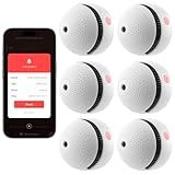 6-Pack Smart Smoke Detector with 10-Year Battery(Replaceable),Wi-Fi Smoke Detector with Smart Life App Notifications,Mini Size Fire Alarm for Home,RV,Easy Install