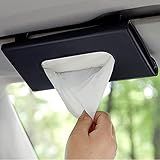 HZAZF Car Tissue Holder, Upgraded Version Hanging Tissue Holder in Car, Premium PU Leather Cars Napkin Holder for Universal Auto, Easy to Use (Black)
