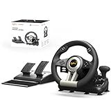 PXN PC Racing Wheel, V3 PRO 180 Degree Universal Usb Car Sim Race Steering Wheel with Pedals for PC, PS3, PS4, Xbox One, Xbox Series X/S, Switch (Black)