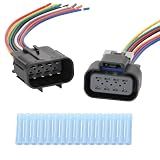 8 Pin Headlights Connector Harness Plug Wire Fit for Chevrolet Silverado 1500 2500 3500 HD 2007-2015 Replace 22853027 22853028, Male and Femail Headlights Left and Right Connector Wire