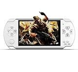 Handheld Game Console, Built-in 1200 Games 4.3’’ HD Screen Retro Gaming System, Portable Rechargeable Game Console with Dual Joystick, Support TV Output, Best Gift for Adult (White)
