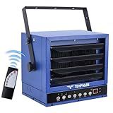 TEMPWARE 7500W Electric Garage Heater, 240V Hardwired Digital Ceiling Mount Fan-Forced Shop Heater with Full-Function Remote and 12-Hour Timer, Ideal for Workshop Warehouse