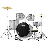 VEVOR Adult Drum Set, 5-Piece, 22 inches Complete Full Size Drum Kit with Bass Toms Snare Floor Drum Adjustable Throne Stands Cymbal Hi-Hat Pedal and Drumsticks, Beginner Drum Kit for Adults